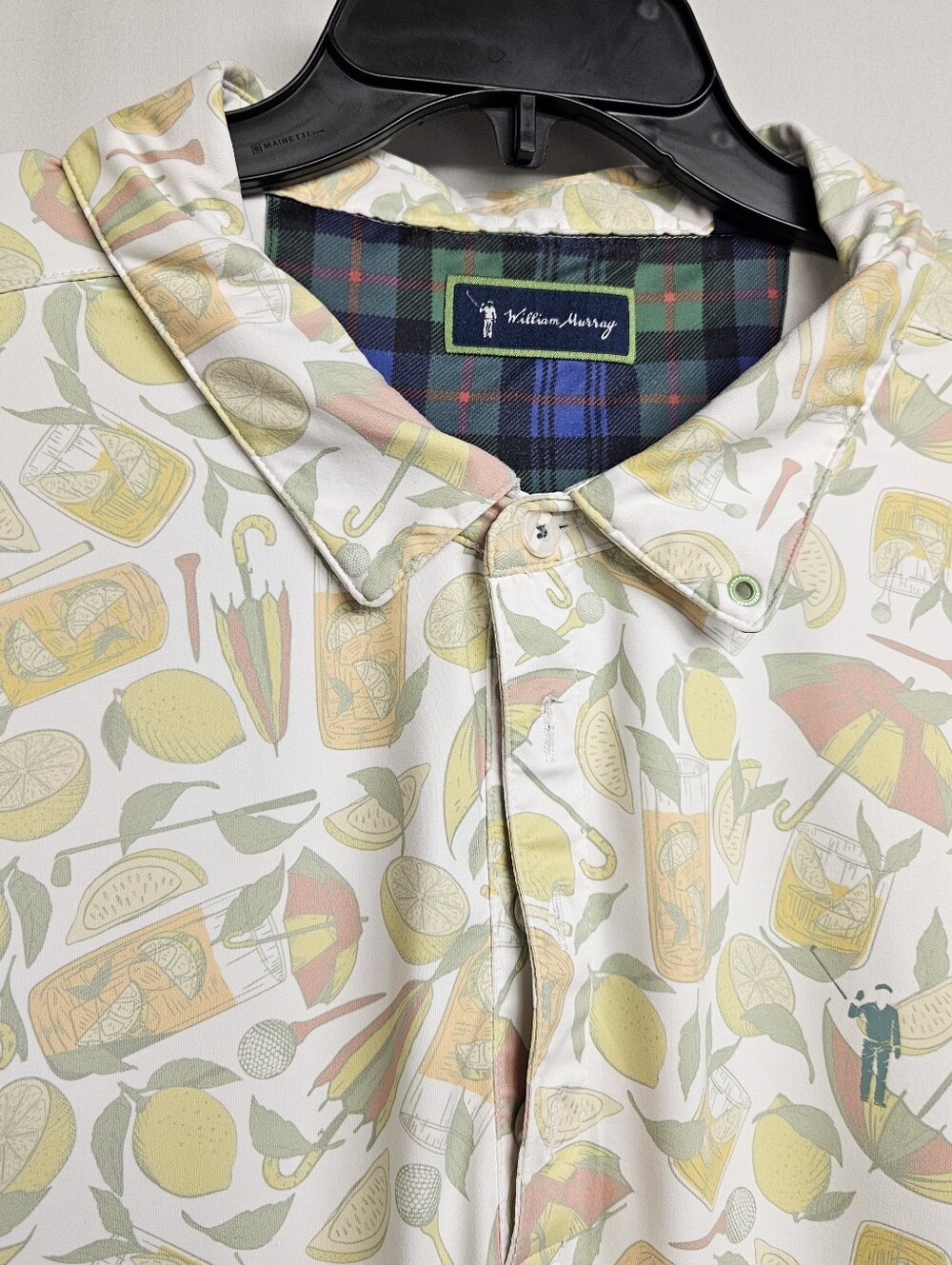 WILLIAM MURRAY POLO SHIRT LEMON LIFE COCKTAIL PERFORMANCE MENS SIZE XXLARGE